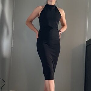 Black Fitted Halter Dress